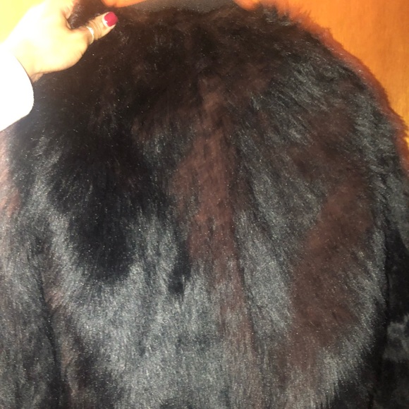 Black Faux Fur Coat / Jacket / Bomber - Picture 3 of 5
